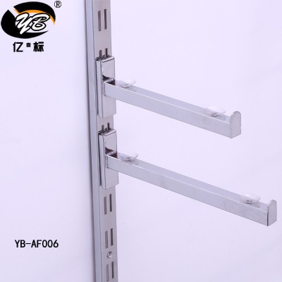 Slatted Channel Brackets Square Tube Metal Shelf Bracket For Wood Or Glass Shelf