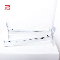 Metal Chrome Plated Hook Square Tube 2 Hole Slatwall Glass Shelf Bracket